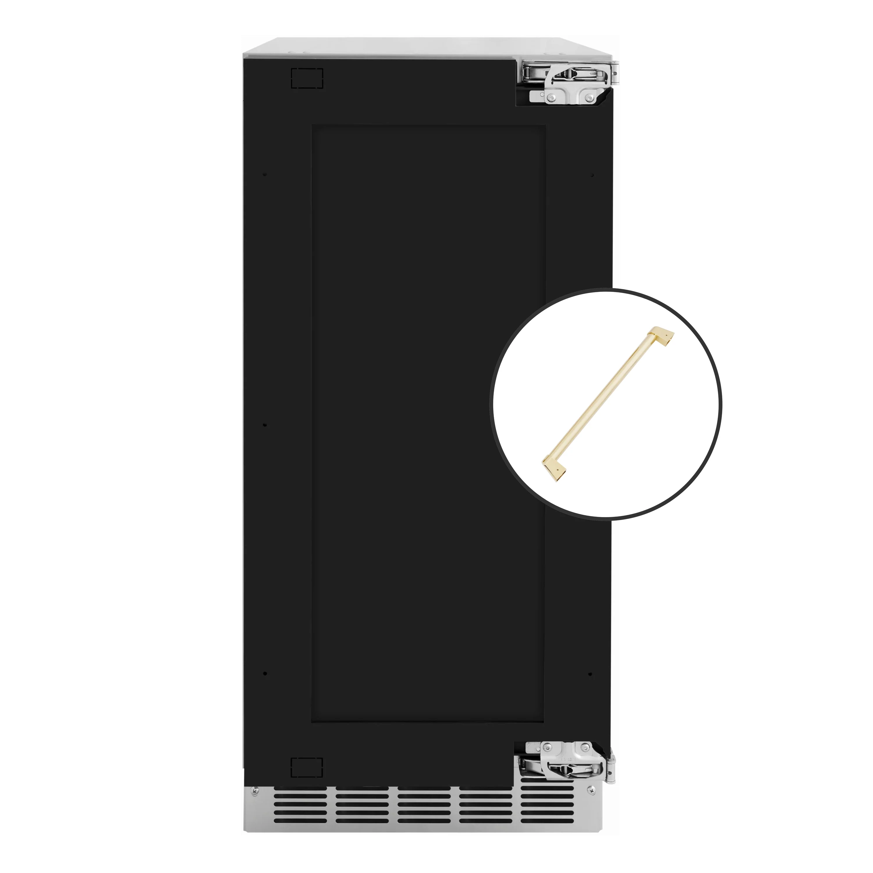 ZLINE Autograph Edition 15-Inch Touchstone Gourmet Ice Maker with Drain Pump and Panel Ready Door with Gold Handle (IGMDPZ-15-G)