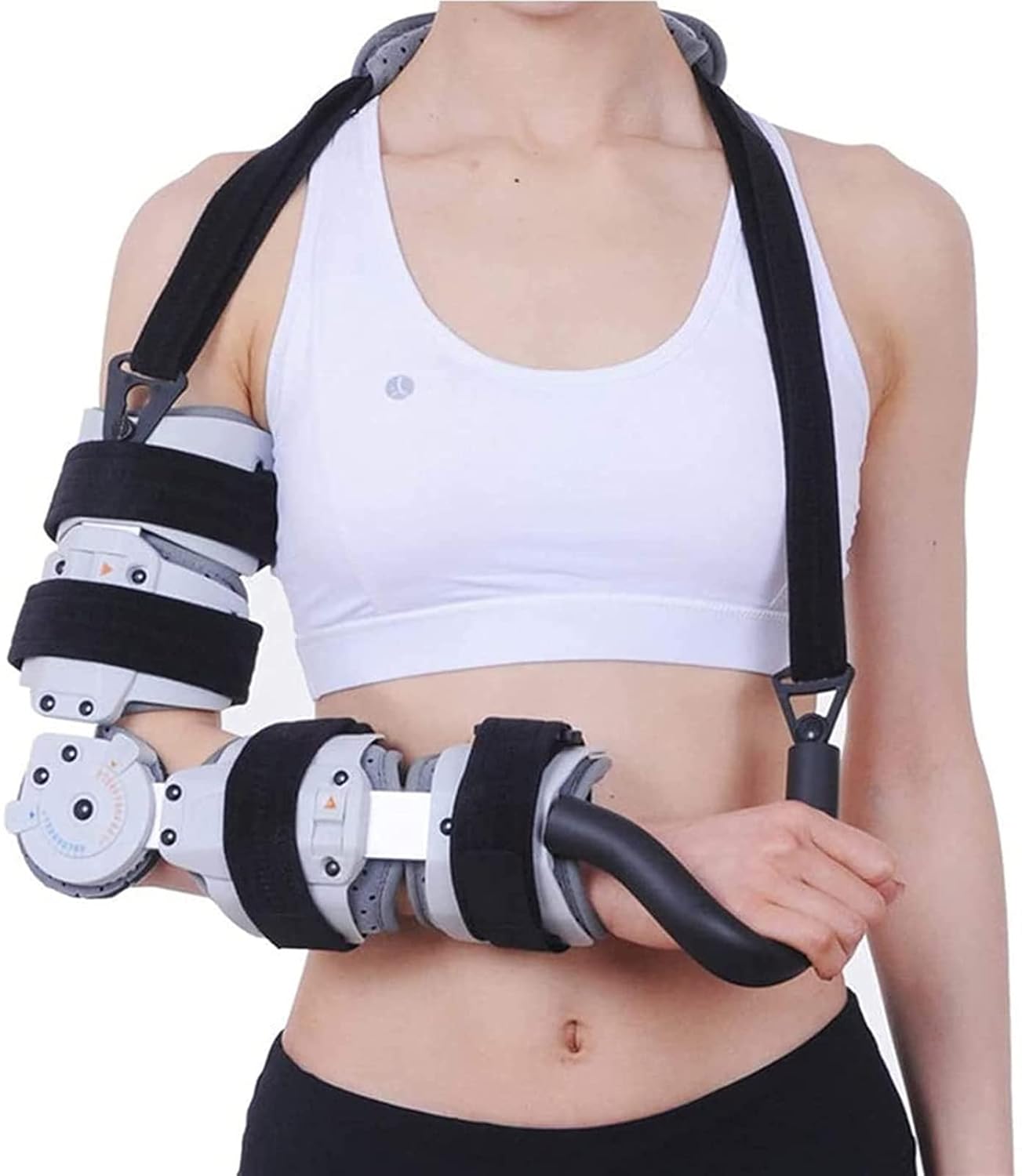 Arm Sling, Hinged ROM Elbow Brace Immobilizer Stabilizer Upper Limb Fracture Rehabilitation Brace Splint Arm Injury Recovery Support,Left