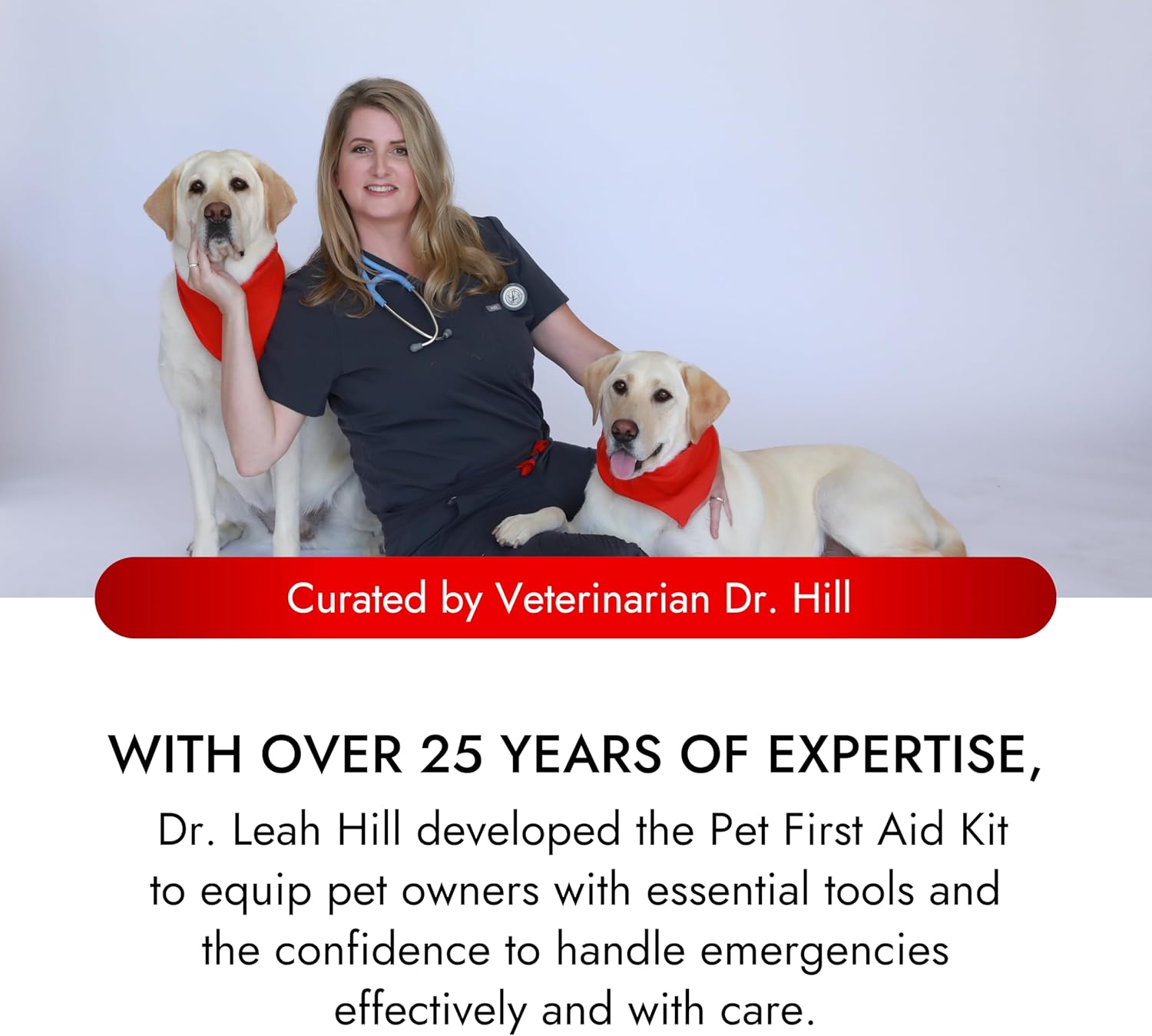 Cat & Dog First Aid Kit - Dog Emergency Kit, Health Supplies & Wound Care -with Thermometer, Bandages for Wounds - Essentials, Travel Bag (Medium)