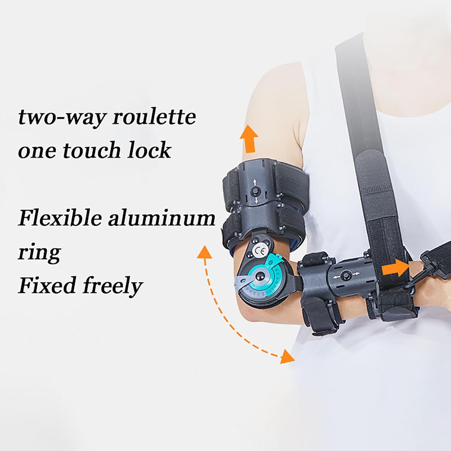 Post Operative Elbow Brace for Men ＆ Women,Elbow Splint Support Immobilizer,Easy One Touch Adjustment Hinged Elbow Brace,for Ulnar Nerve entrapment Relief Pain(Left)