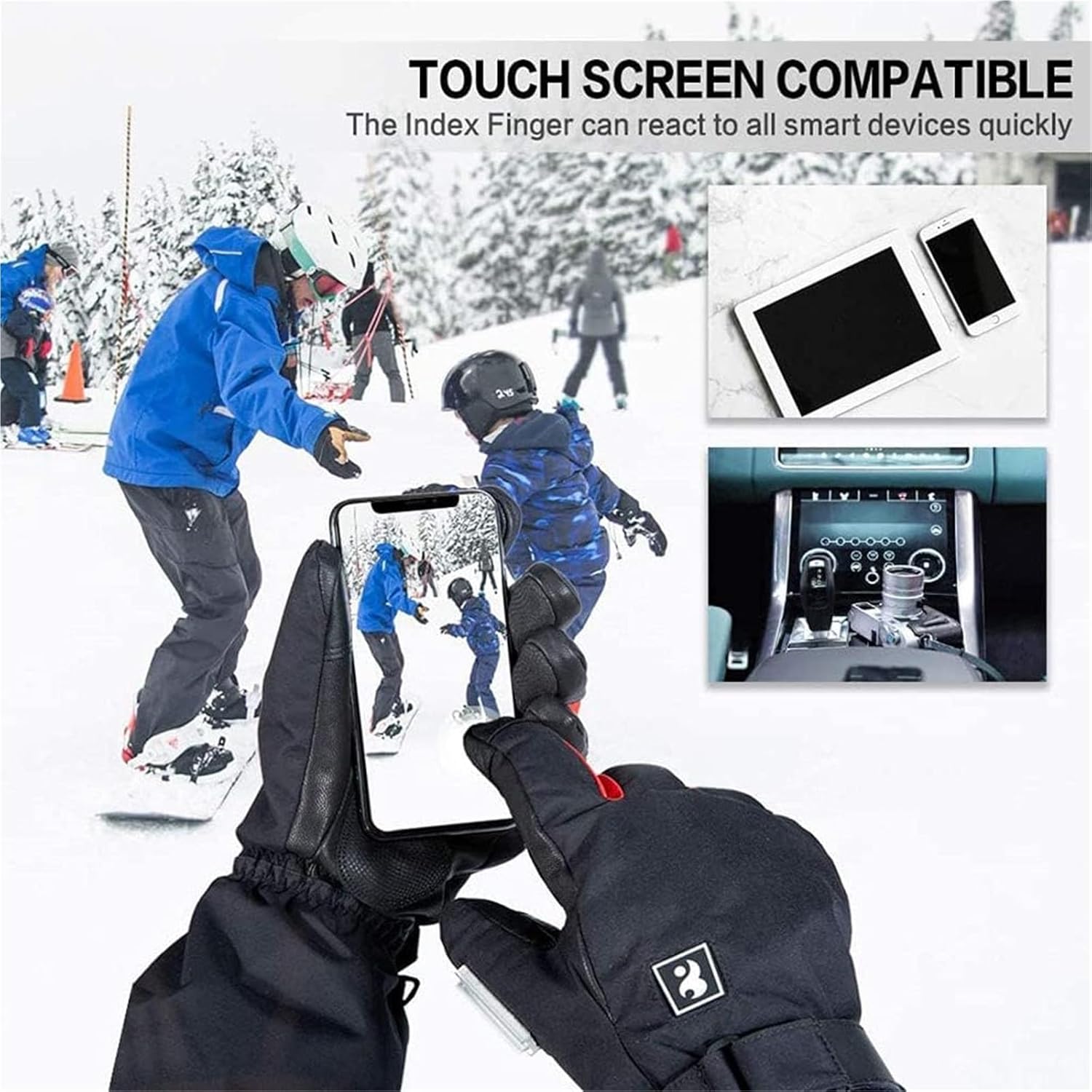 Winter Gloves,Heated Gloves, 3000 MAh Rechargeable Electric Arthritis Hand Warmer Heated Ski Gloves Mittens Snow Winter