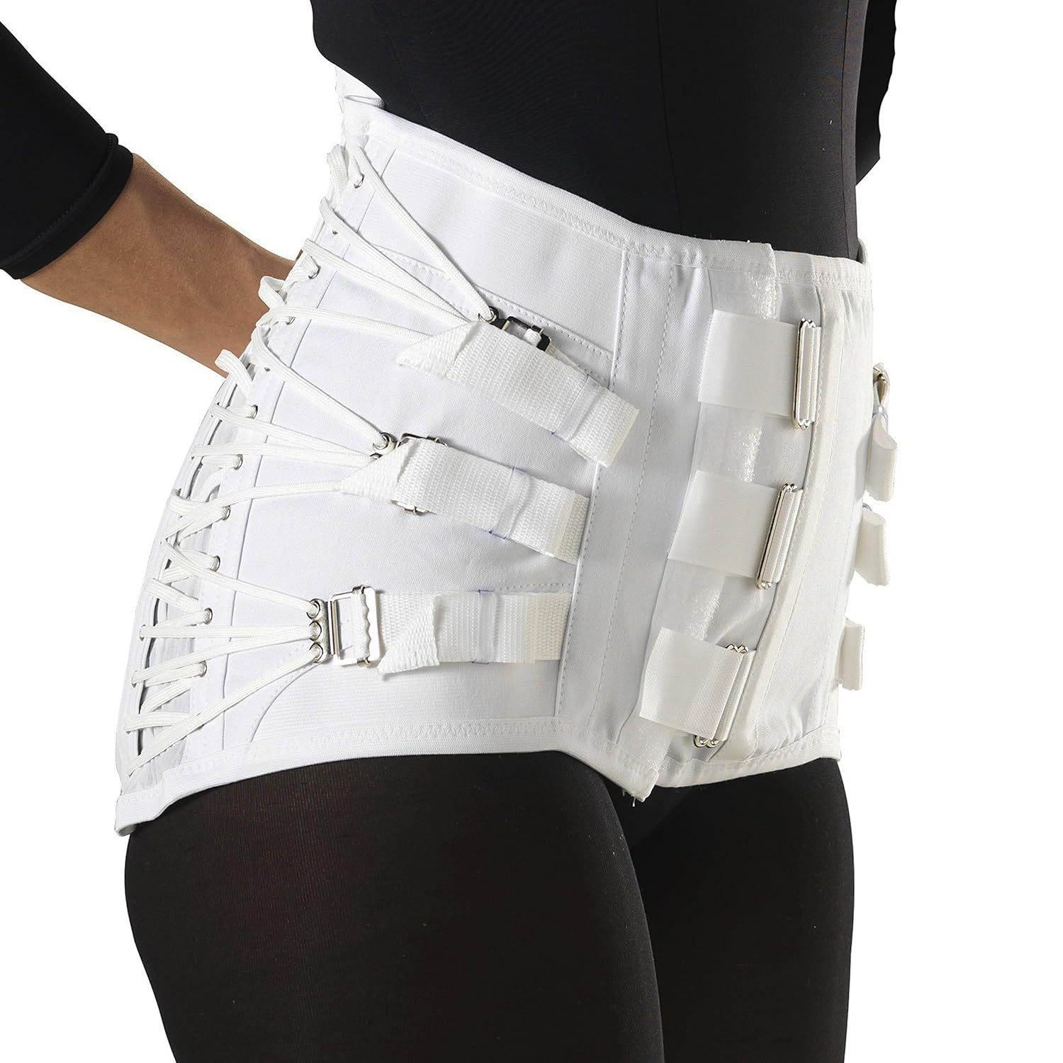 Truform-OTC Lumbosacral Support, Spinal Disk Back Brace, Adjustable Front, Regular, Small (34-36 Inch hip)