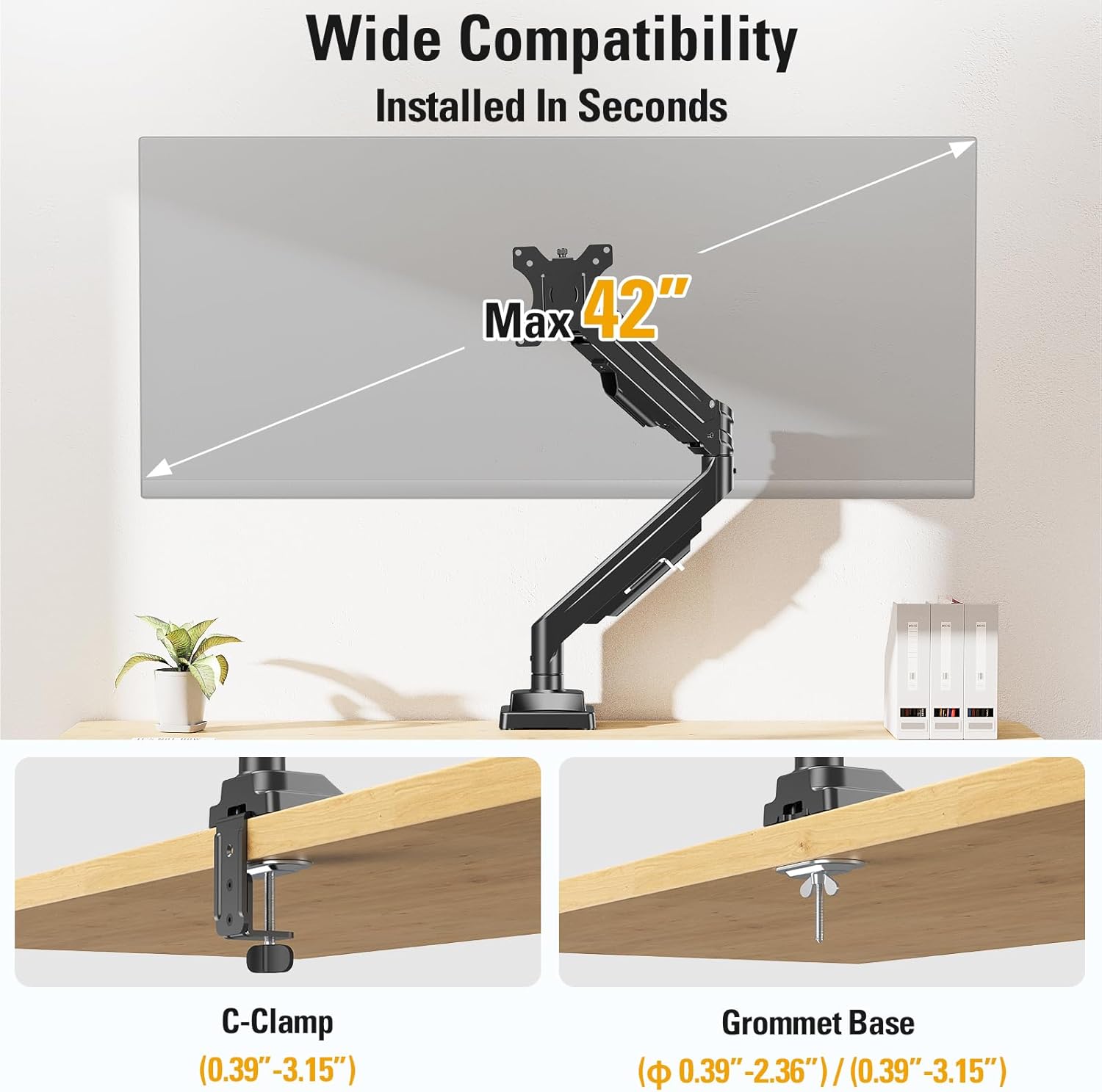 Heavy Duty Single Monitor Arm for 13-42