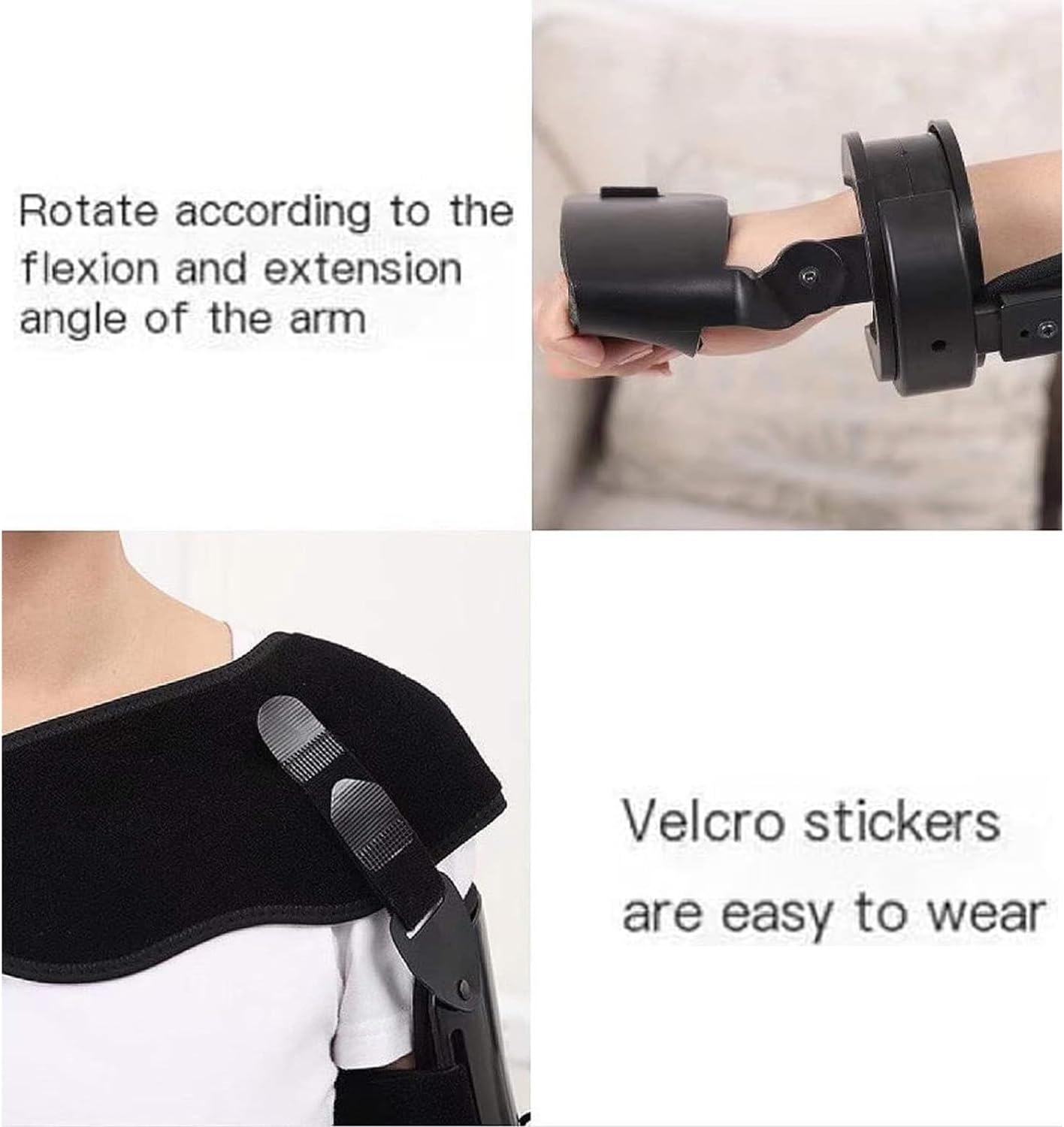 Hinged Elbow Brace Arm Exerciser, with Remote Control, Electric Elbow Joint Rehabilitation Device, 360 Degrees Rotating Forearm Rest, 2 Speeds Adjustable, Suitable For Stroke And Hemiplegic Patients