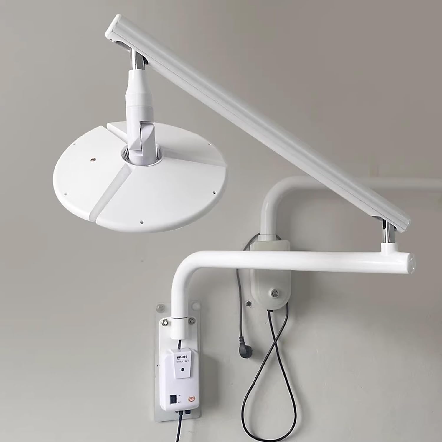 Wall Hanging Surgical Examination Lamp, 50W LED Medical Exam Lamp with Touch Switch, Three Levels of Brightness Can Be Adjusted, 360° Rotating Lamp Head