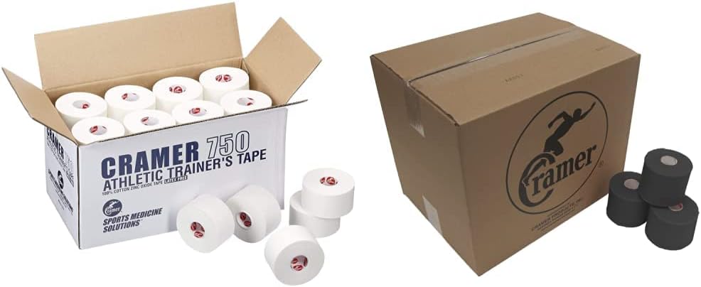 Cramer 750 Athletic Tape (CS of 32) (EA) & Cramer Tape Underwrap, Bulk Case of 48 Rolls of PreWrap, 2.75