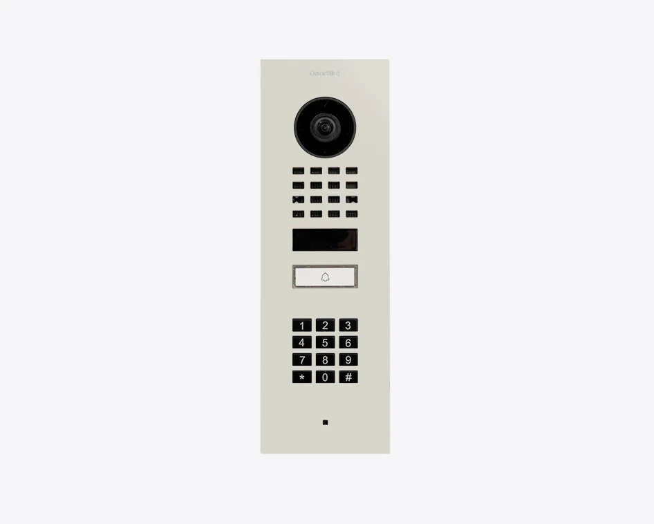 DoorBird D1101KV Flush Mount IP Video Door Station, 1 Call Button in Grey White, RAL 9002