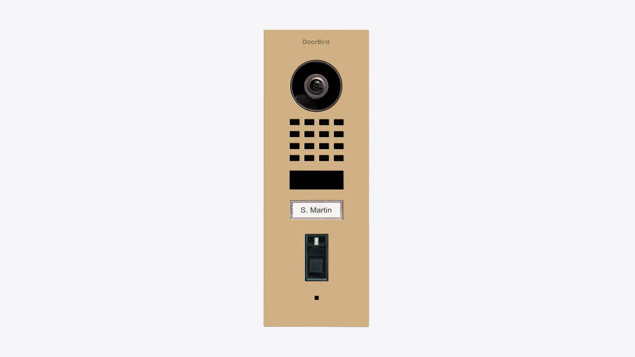 DoorBird D1101FV Fingerprint 50 Flush-Mount IP Video Door Station in Beige, RAL 1001