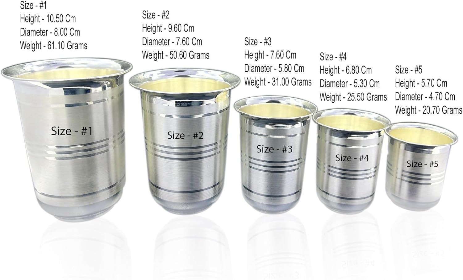 Pure Silver Water Glass Tumbler Flask - Elegant Silver Drinkware for Dining and Table Use - Premium Quality Tumbler for Home (Size-2)