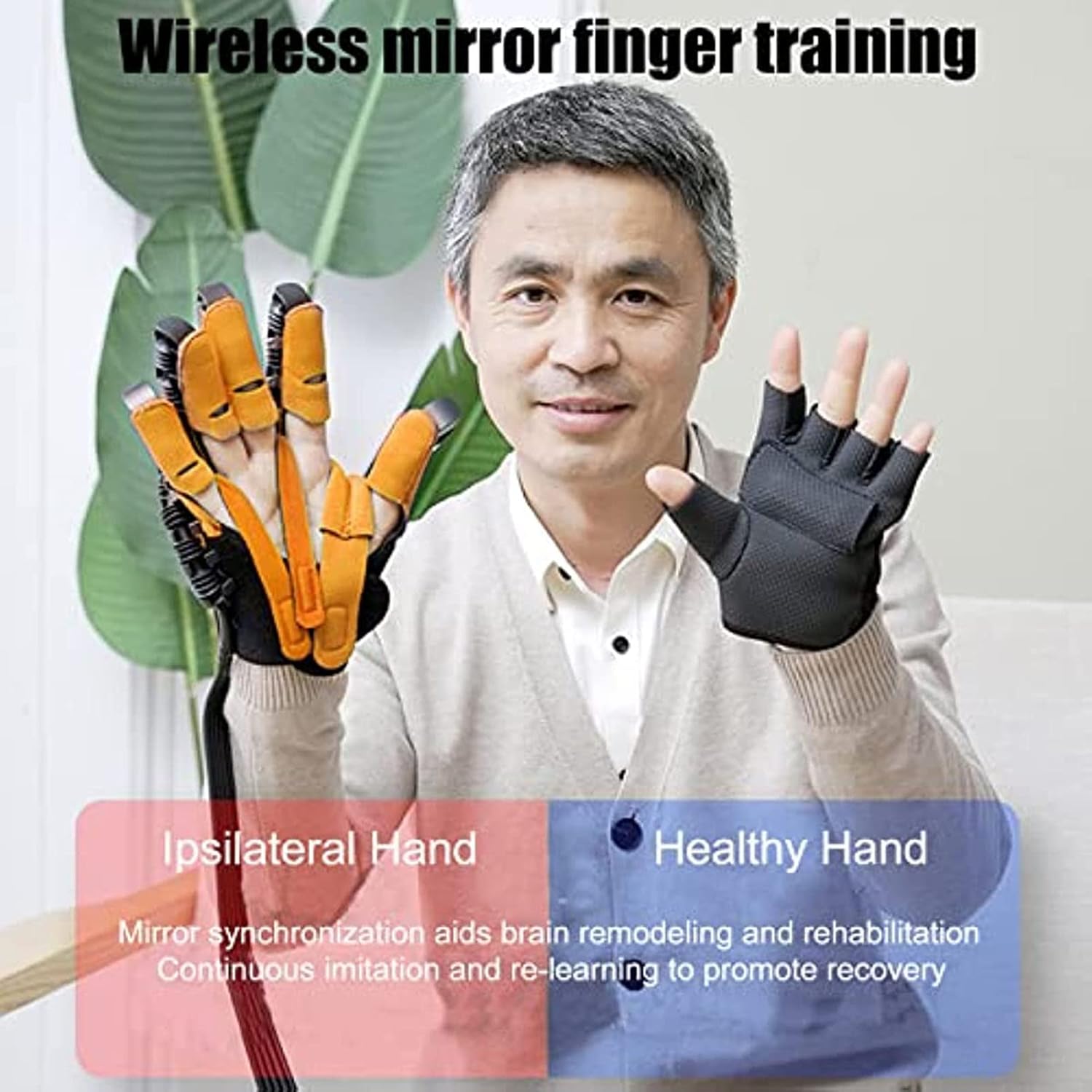 WIKINK Upgraded Rehabilitative Robotic Gloves, Finger Exercisers Stroke Hand Therapy Exercise, for Training Finger Flexion Correction, Hand Function Recovery, for Stroke Hemiplegia Patients