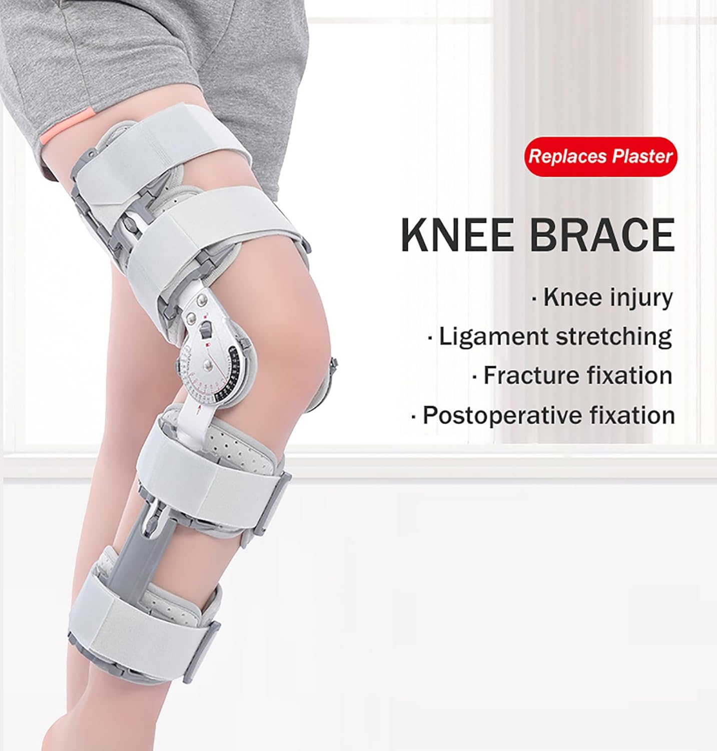 Knee Support, Oa Knee Brace, Adjustable Knee for Arthritis Ligament Strain Lateral Degeneration Knee Immobilizer, Size,