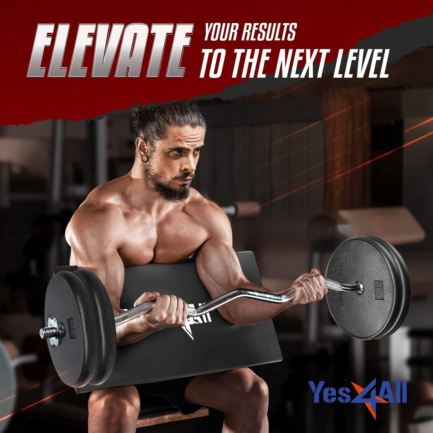 Yes4All Foam - Preacher Curl Pad, Simple Version of Preacher Curl Weight Bench for Arms, Biceps and Triceps, Space-Savin