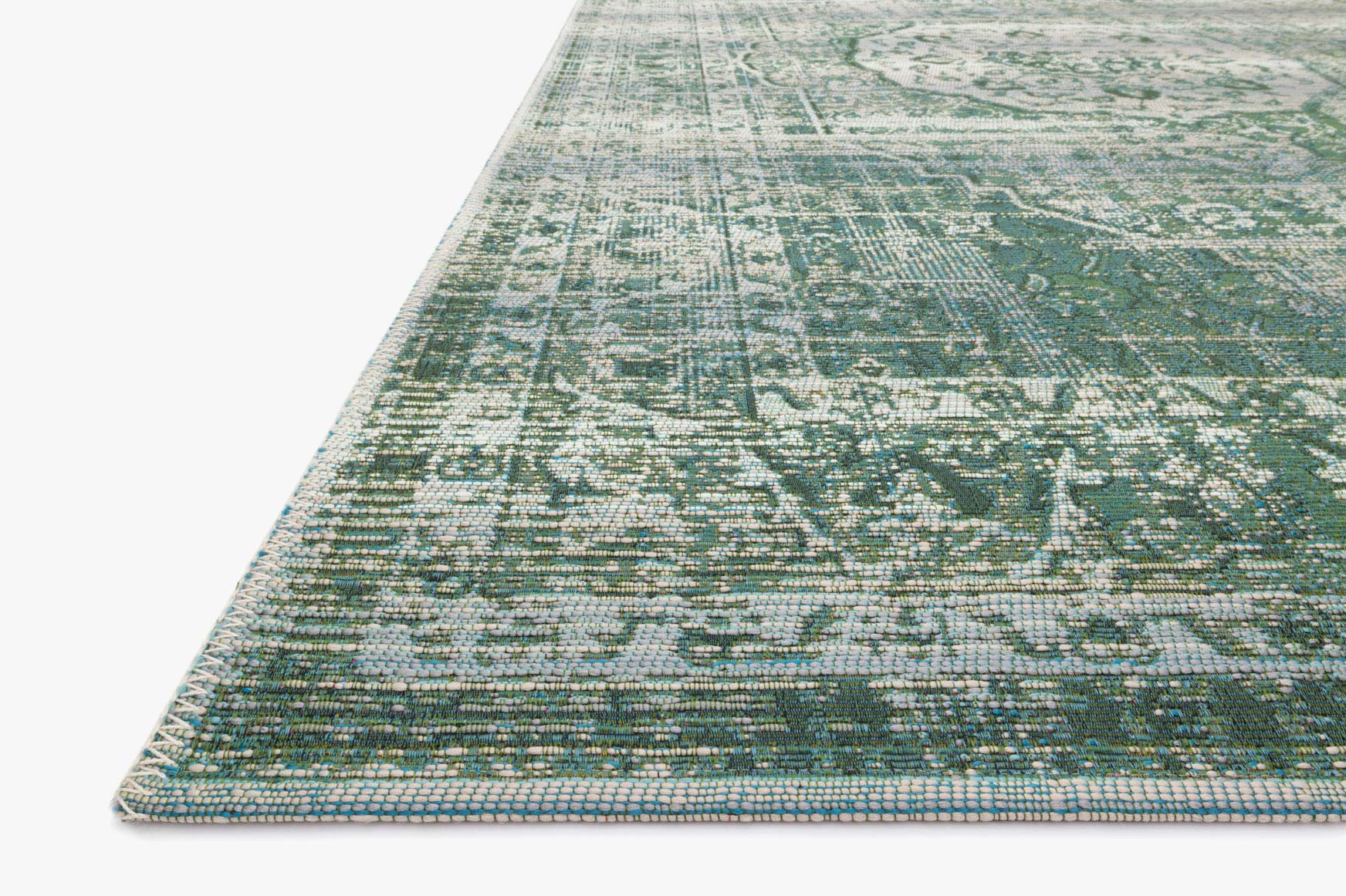 Loloi Mika Collection - Indoor/Outdoor Power Loomed Rug in Green & Mist (MIK-06)