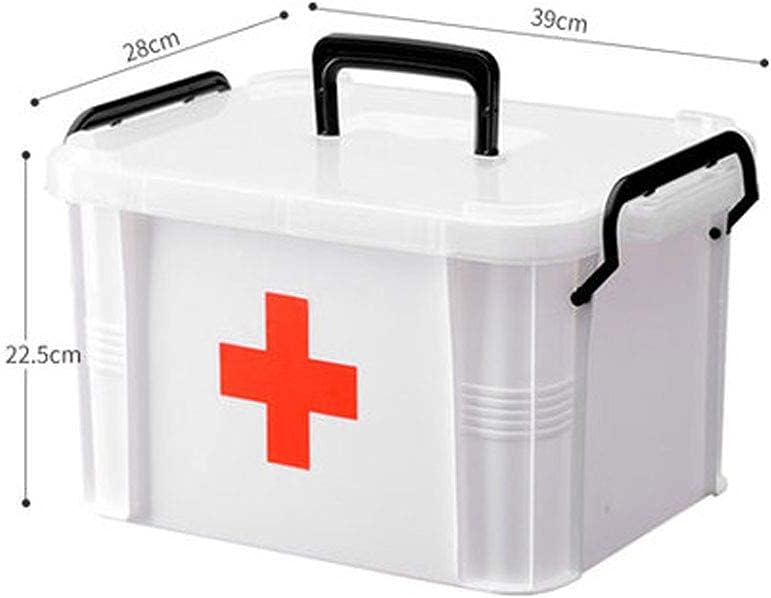 White Medicine Box,Medicine Storage Box,Family First Aid Medical Kit,Large Capacity and Convenient to Use,neatly Planned Internal Medicine (White 39x28x22.5cm)
