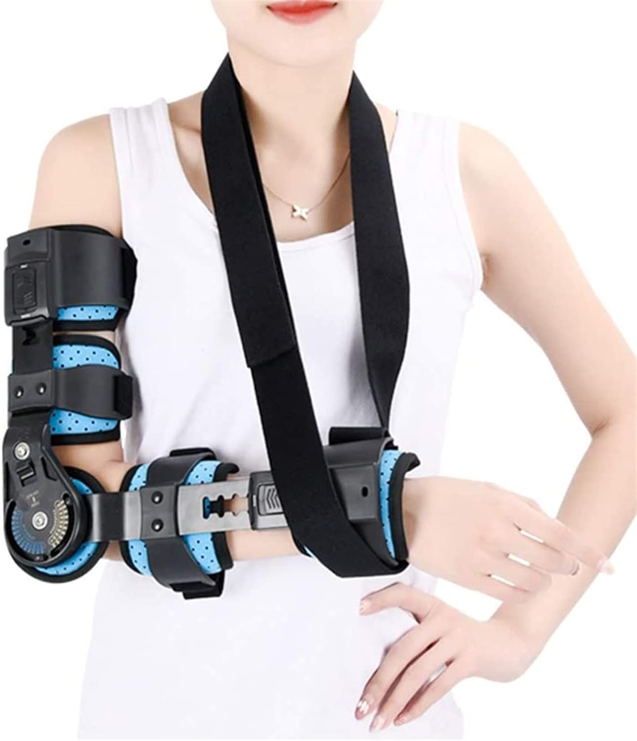 Hinged Elbow Brace Support Injury Recovery Orthosis Adjustable Range Of Motion Tennis Elbow Reduce Joint Pain,Right