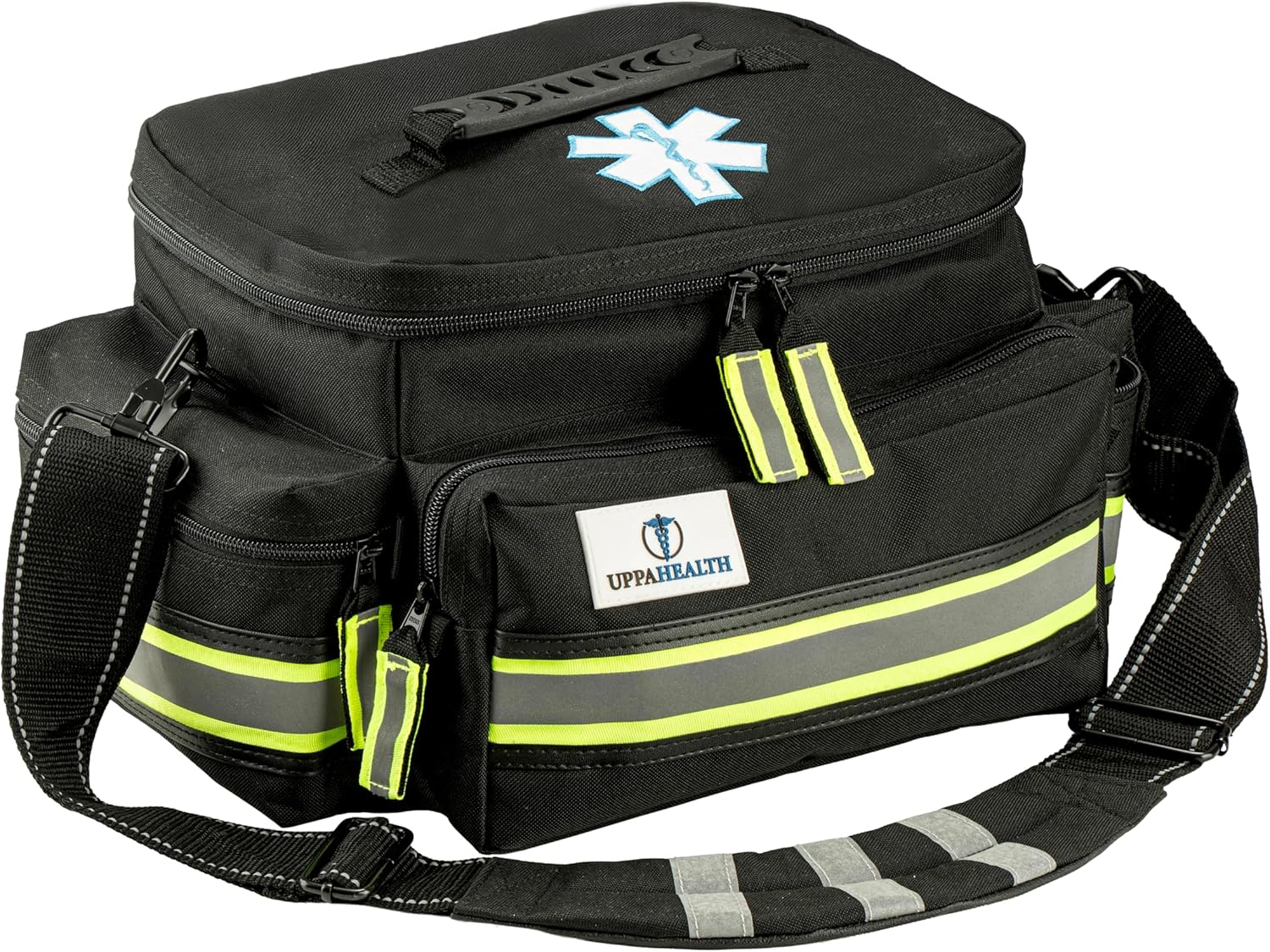 First Responder Fully Stocked Trauma First Aid Kit – EMT/EMS Emergency Medical Bag with 400+ Supplies for Home, Car, Workplace & Camping (Black)