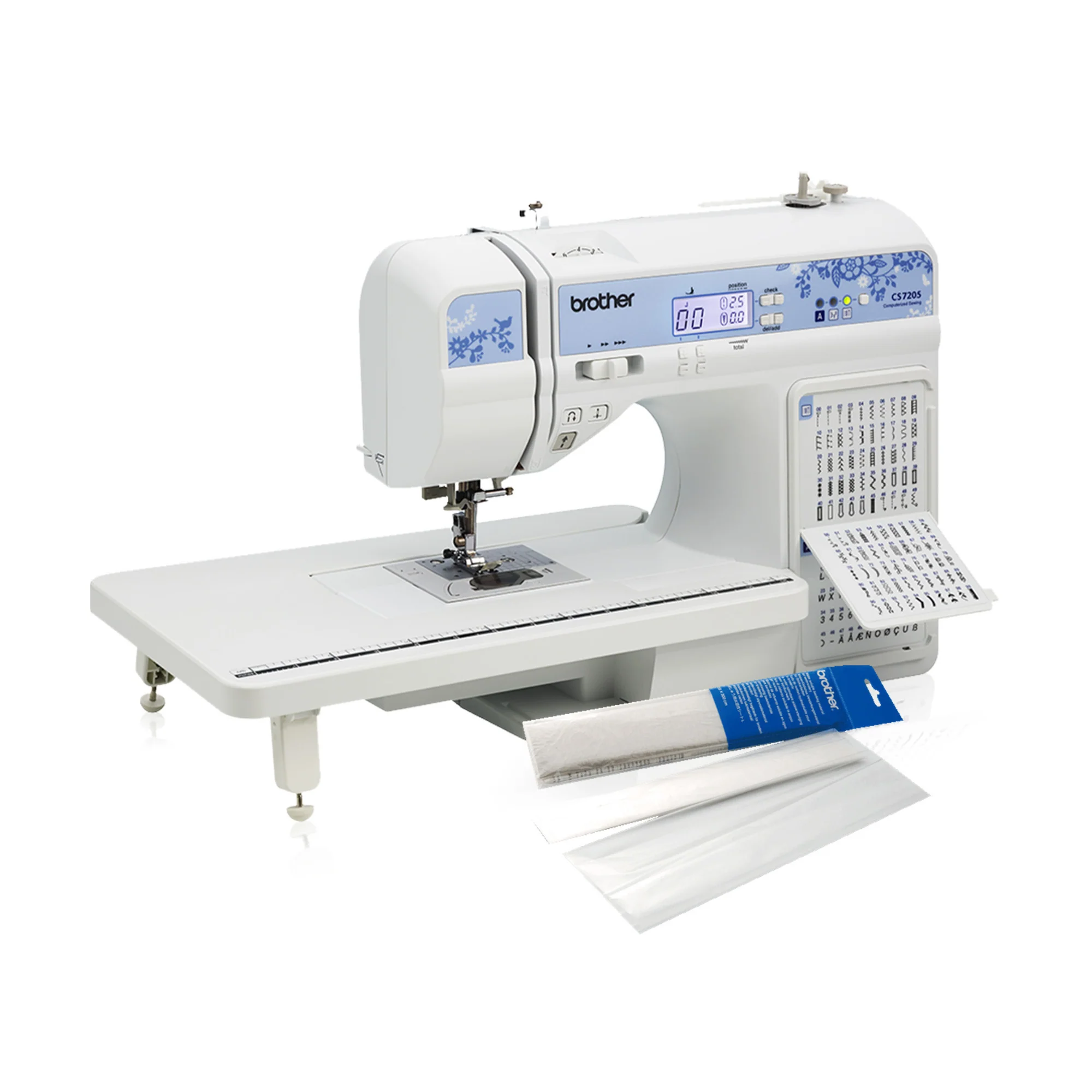 Brother CS7205 Computerized Sewing Machine with Wide Table and Stabilizer Roll