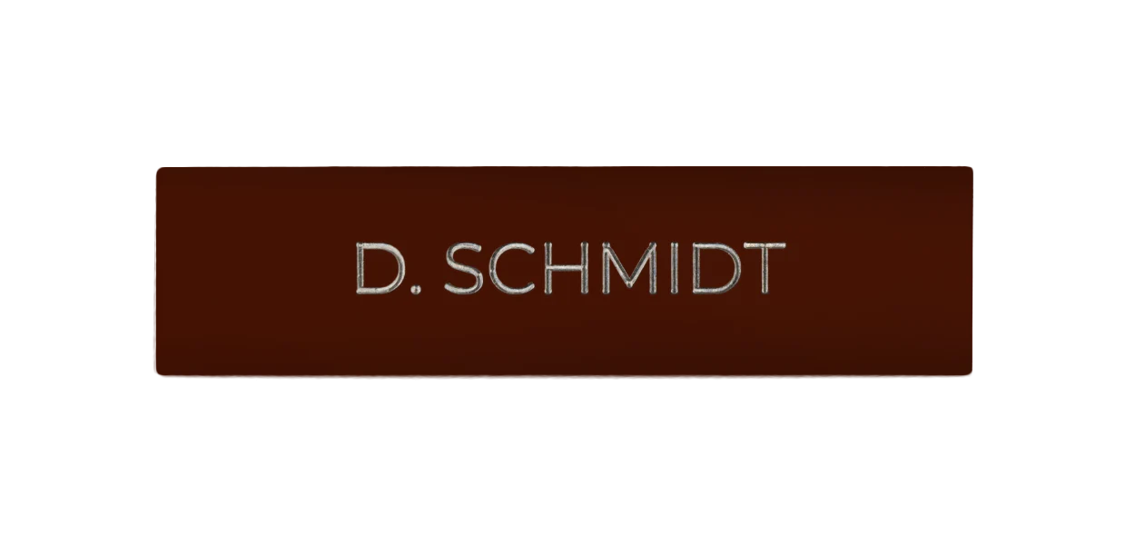 DoorBird Nameplate for One Call Button D21X  in Black Red, RAL 3007 - Individual Engraving