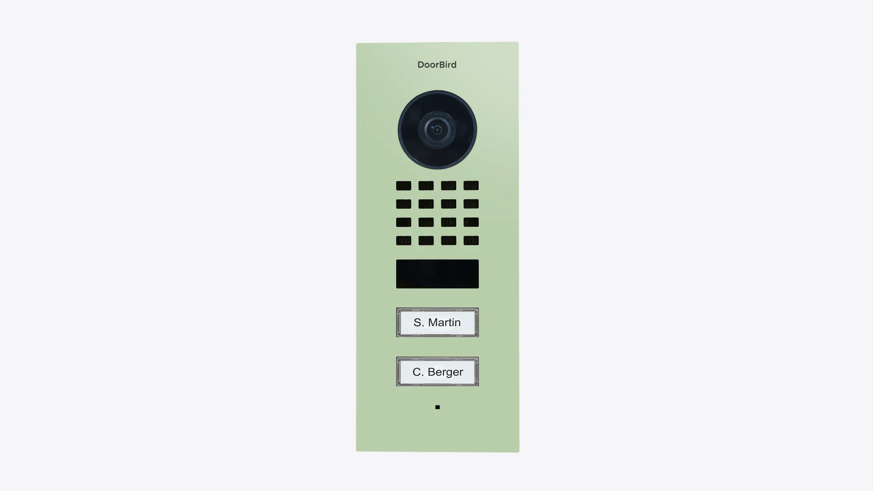 DoorBird D1102V Flush-Mount IP Video Door Station in Pastel Green, RAL 6019