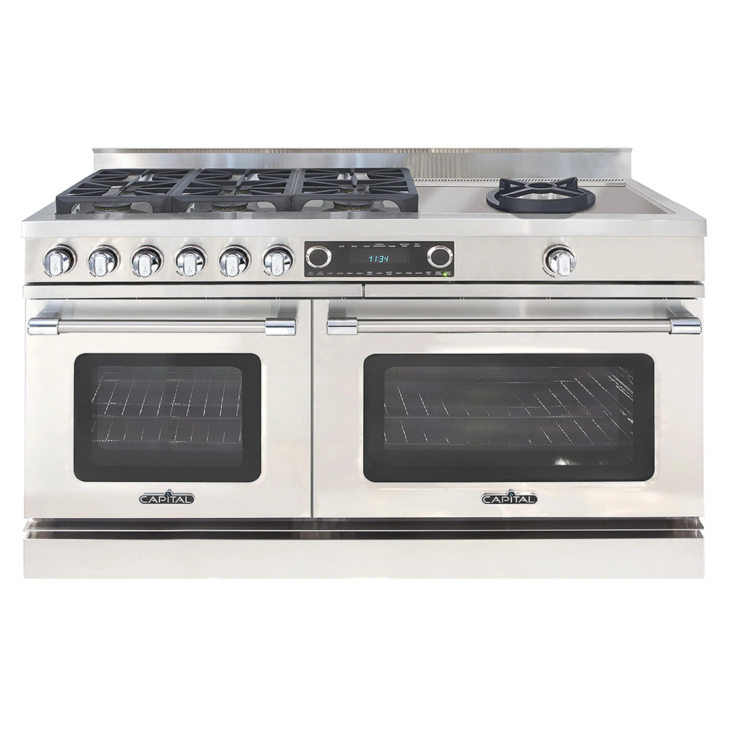 Capital 60-Inch Grand Chef Dual Fuel Range in Stainless Steel with 6 Sealed Burners & Sealed Power Wok (CSB606W)