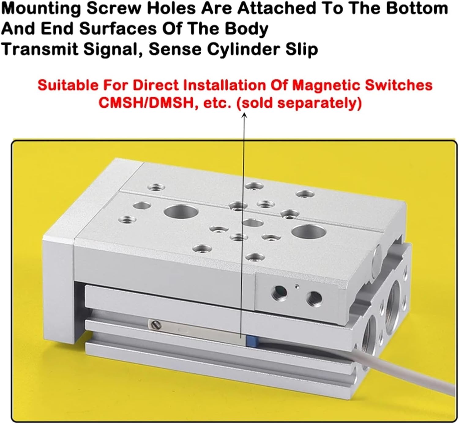 HLQ20/25X10/20/30/40/50/75/100/125/150/AS/AF/A/BA/BF/B Pneumatic Guide Rail Precision Slide Cylinder(Adjunct-B,HLQ25)