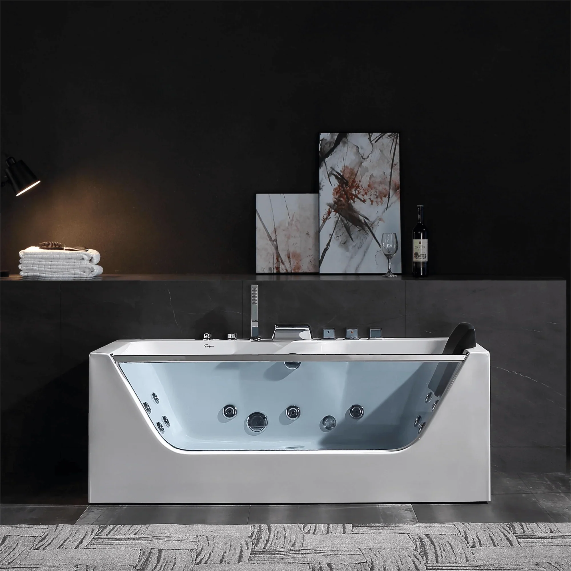 Empava 67-Inch Whirlpool Rectangular Bathtub (EMPV-67JT408LED)