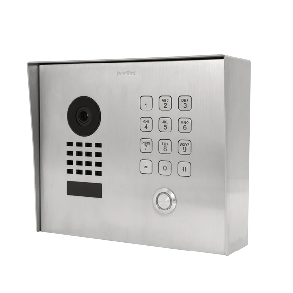 DoorBird D1101KH Classic Surface-Mount IP Video Intercom, 1 Call Button in Stainless Steel V4A