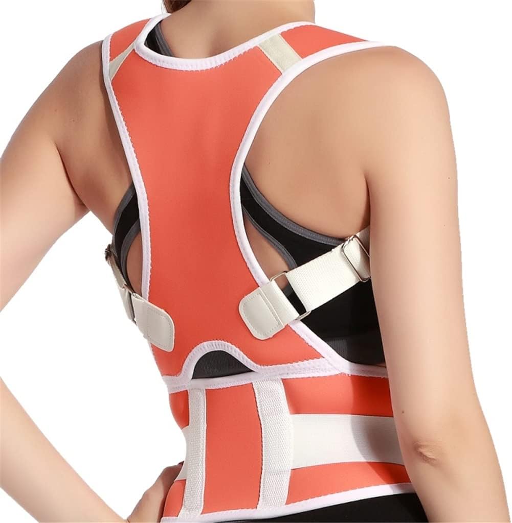 Female Lumbar Support Straight Corrector Adjustable Posture Corrector Corset Back Brace Back Belt Male(Orange,L Code)