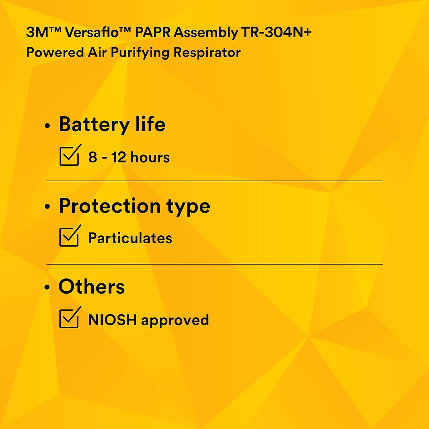 3M Versaflo PAPR Assembly TR-304N+; with Easy Clean Belt and High Capacity Battery; 1 ea/Case
