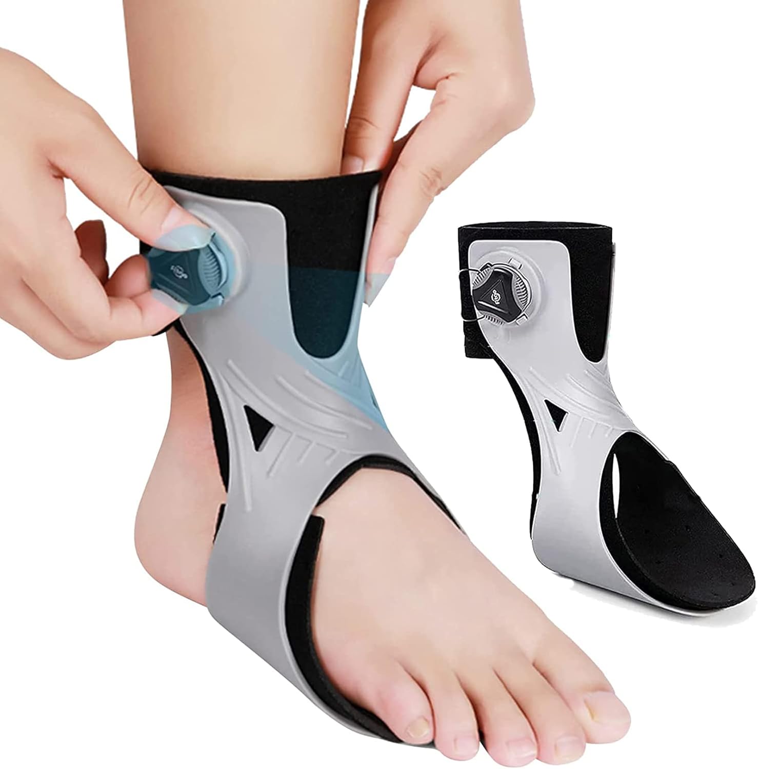 Drop Orthosis, Adjustable Ankle Brace Corrector, Ankle Orthosis Splint Support, Can Be Worn with Shoes, for Improved Walking Gait, Pain Relief and Relieve Pressure, Right (Right Large)