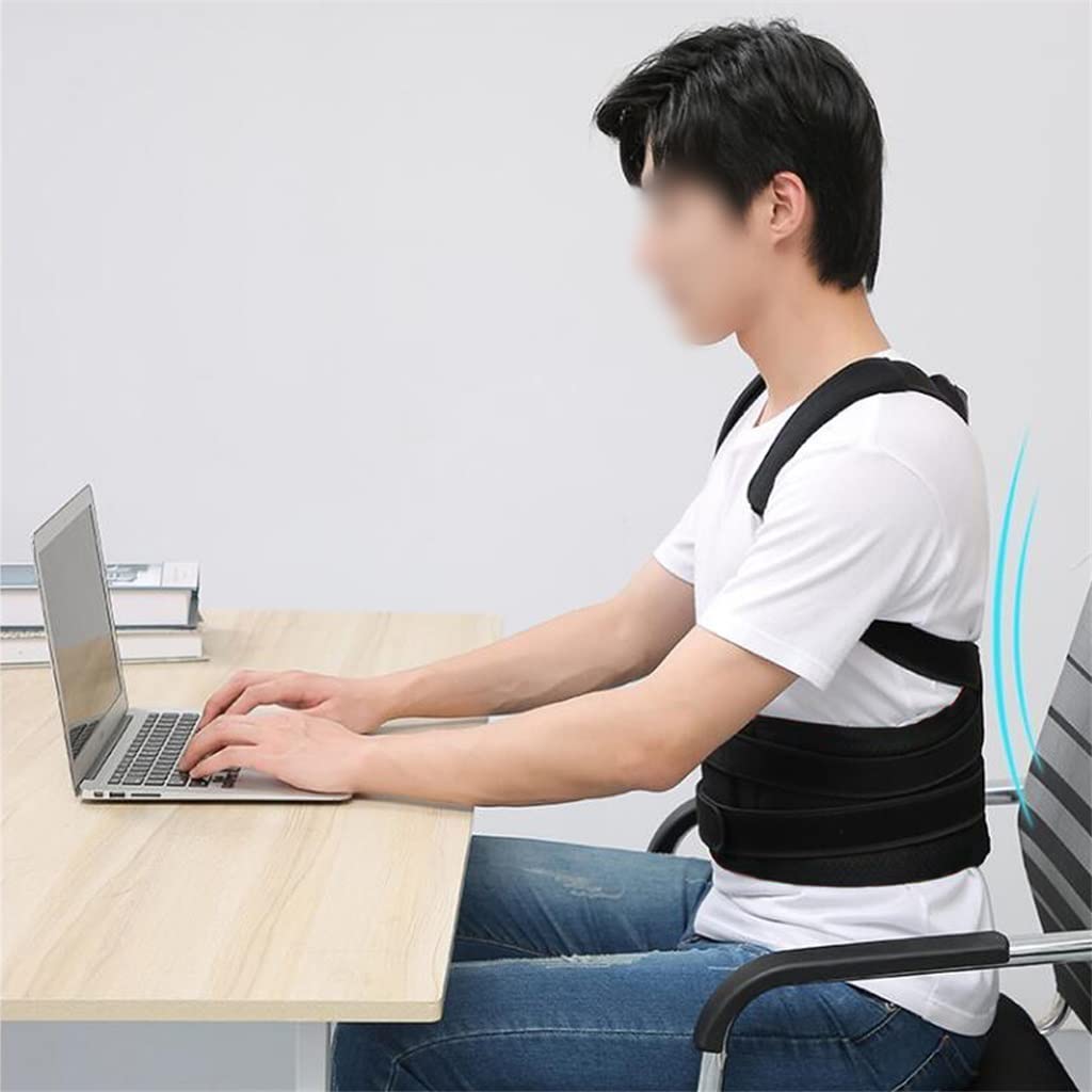 Alloy Bar Posture Corrector Shoulder Back Brace Clavicle Support Slouching Hunching Adjustable Trainer Waist(L code)