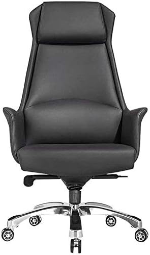 Executive Swivel Adjustable Swivel Office Desk Chair with Armrests Lumbar Support Desk Ergonomic Chair Chair Modern Simple High Back Home Comfort Reclining Manager Chair (Black)