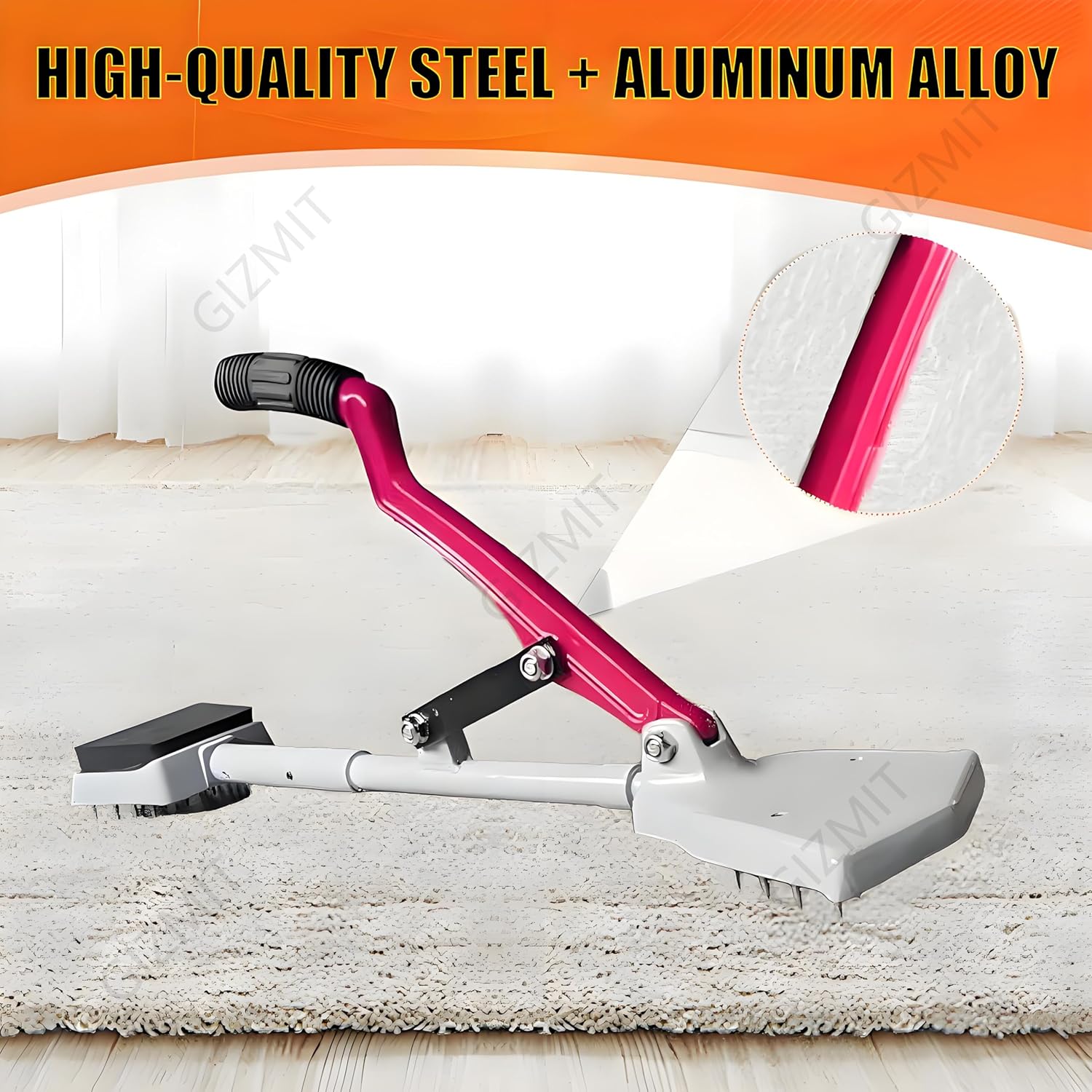 Kneeless Carpet Stretcher, Carpet Kicker Stretcher, Fit Laying Tool w/Soft Rubber Handle and Grippers for DIY Use,Essential Fitting Tool for Flooring Projects