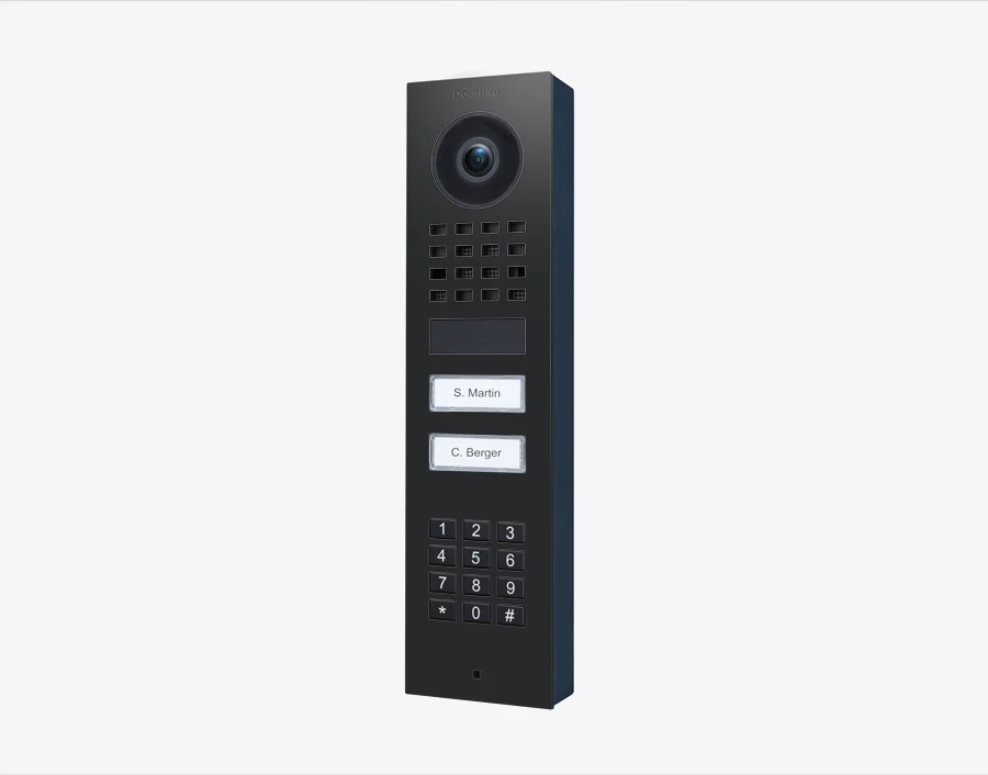 DoorBird D1102KV Surface Mount IP Video Door Station, 2 Call Button in Graphite Black