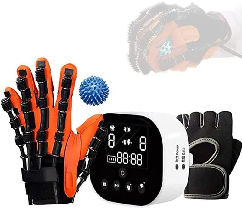 Rehabilitation Robot Gloves, Self-training Rehabilitation Robot Gloves, Stroke Hemiplegia Rehabilitation Training Equipment, for Hand Dysfunction Patients Exercise Finger Joint,lefthand-9yearsold