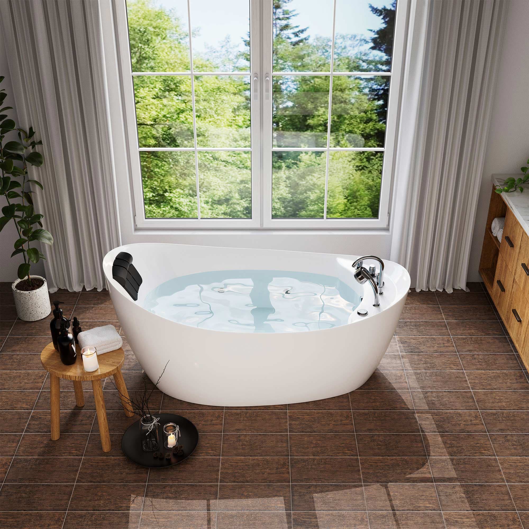 Empava 67-Inch Whirlpool Freestanding Acrylic Bathtub (EMPV-67AIS02)