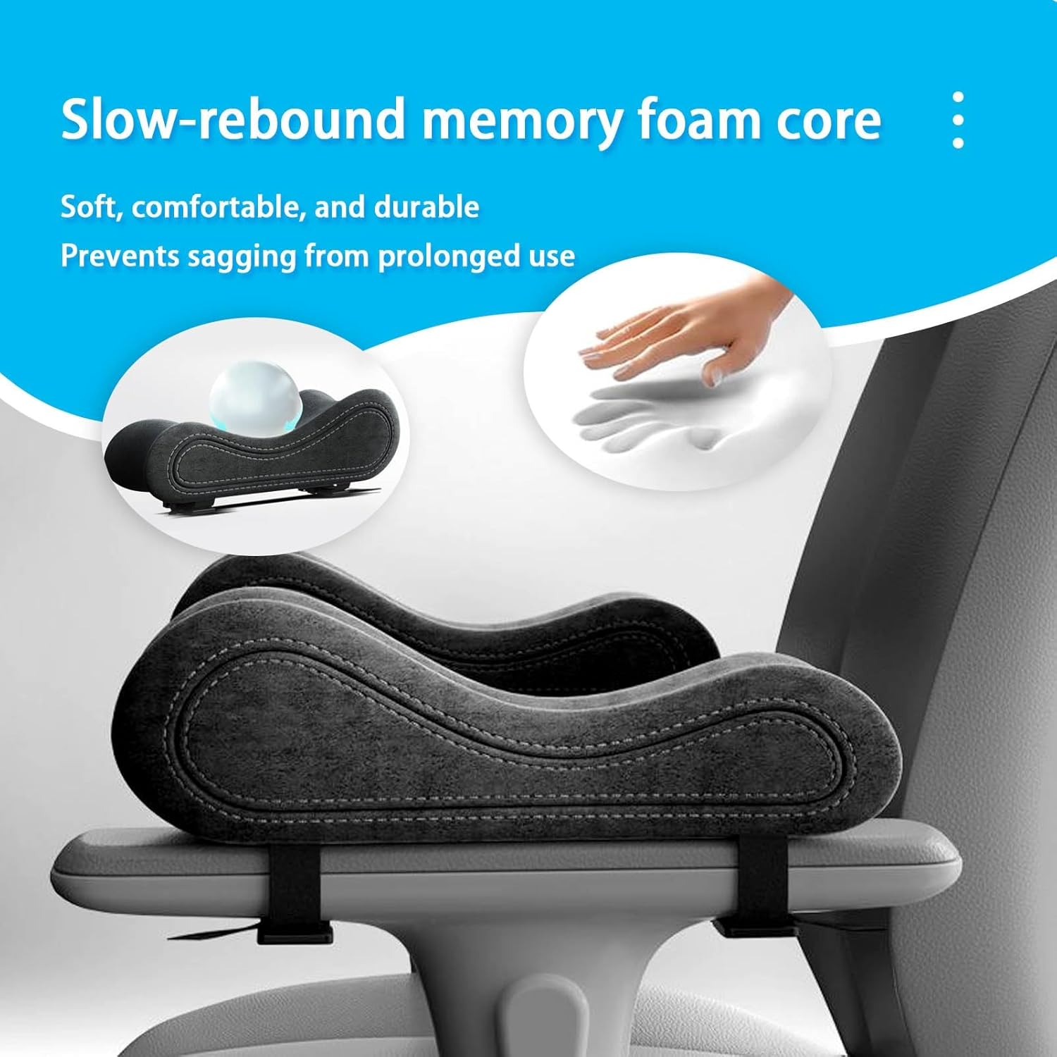 Ergonomic Armrest Pads for Office Chairs Soft Memory Foam Elbow Support Cushion Pressure Relief Pad for Desk Chair Computer Chair and Gaming Chair Arm Rests