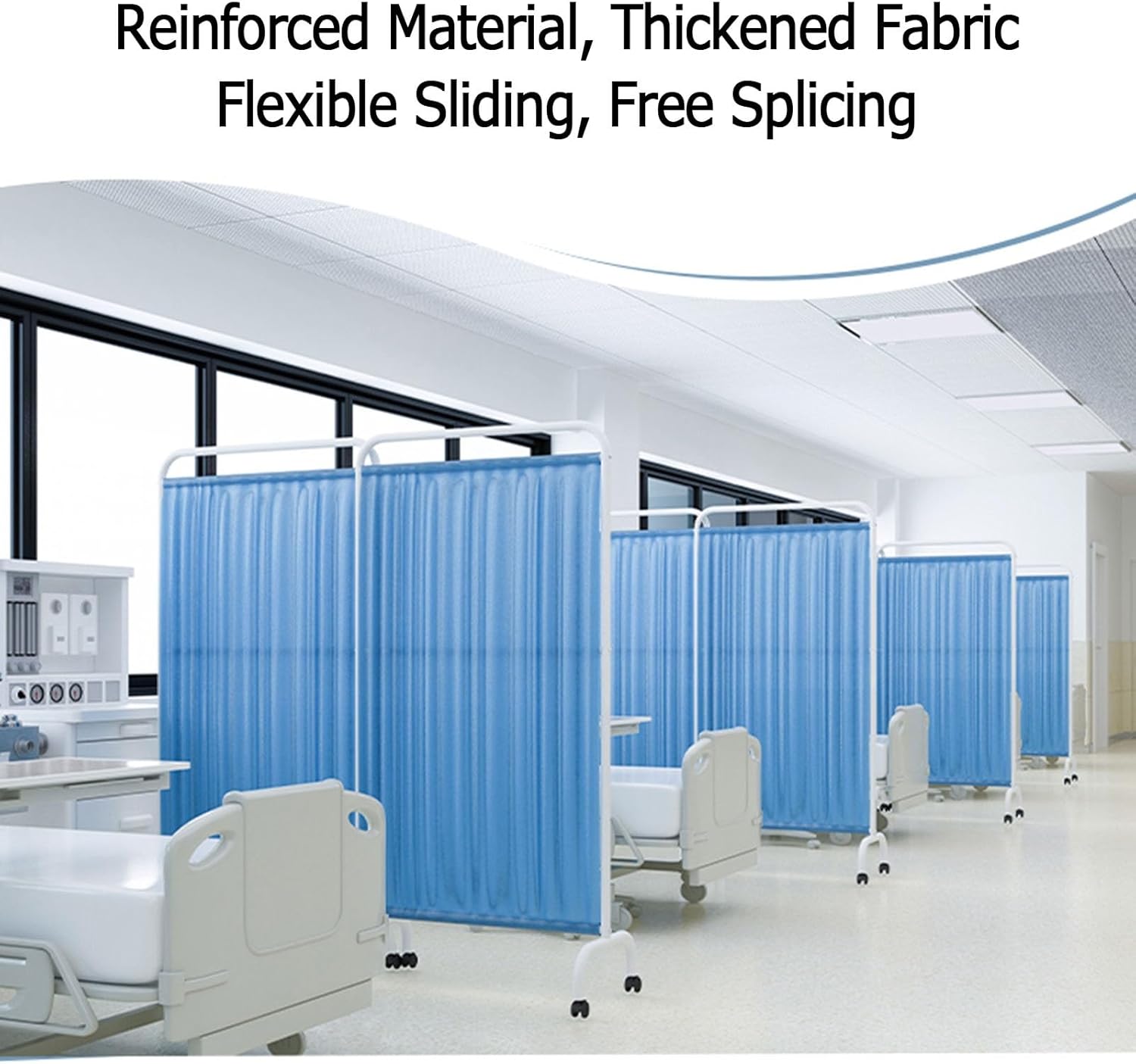 Folding Medical Privacy Screen, 6ft High 5-Panel Room Divider, Portable Foldable Privacy Fence for Hospitals, Kids Rooms, Classrooms - Yellow Color