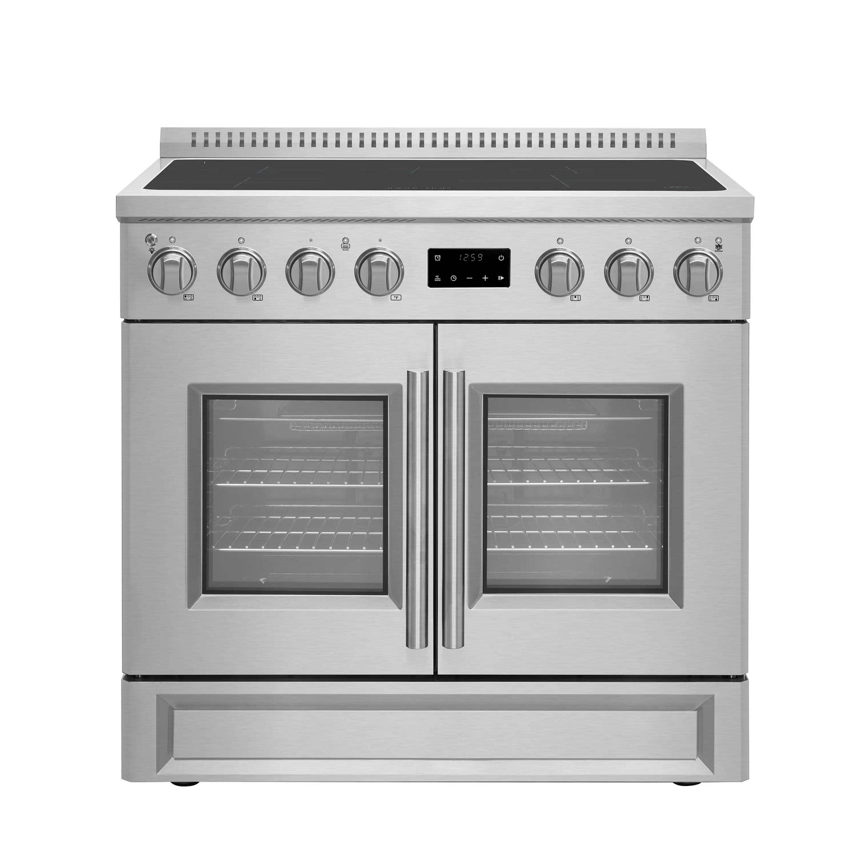 Forno Torino 36-Inch French Door Induction Range with True Convection and Air Fry in Stainless Steel (FFSIN0950-36)