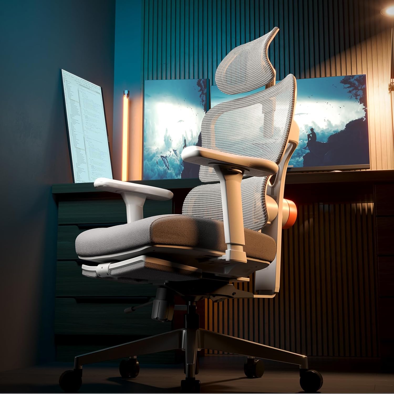 Newtral Ergonomic Office Chair with Auto-Following Lumbar Support, 136° Recline, Computer Desk Chair with 4D Armrests & Adjustable Headrest