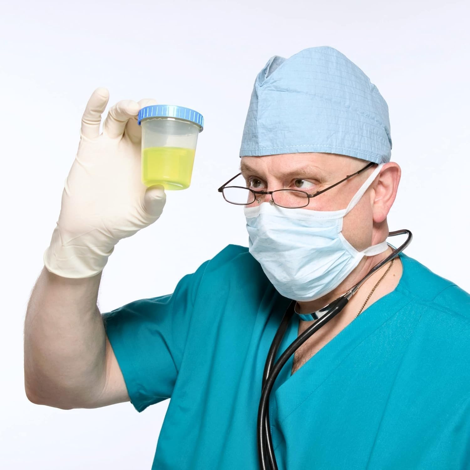 Vakly Specimen Cups with Leak Proof Screw on Lids - 4oz Clear Non-Sterile Urine Sample Jars - Containers for Safe Pee, Stool, Semen Sample Collection for Testing (500)