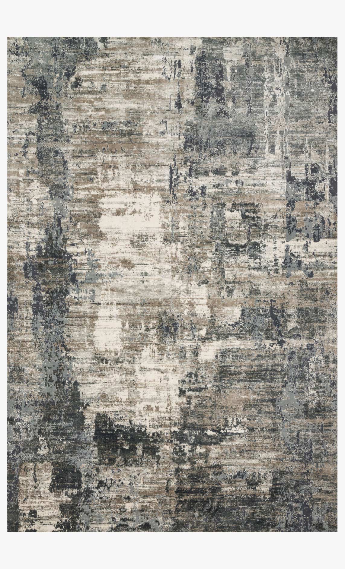 Loloi Cascade Collection - Contemporary Power Loomed Rug in Ivory & Charcoal (CAS-03)