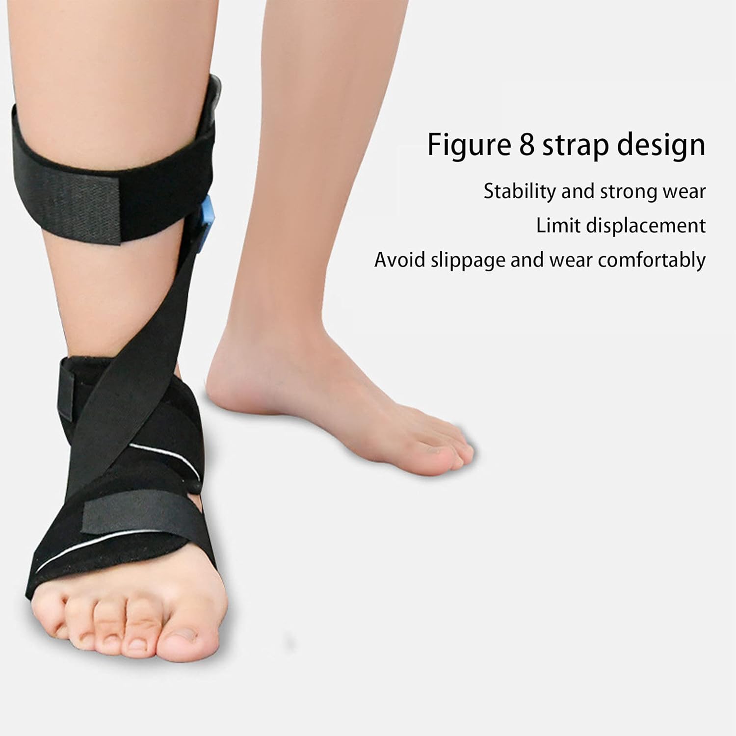 Foot Drop Orthosis Drop Foot Brace Orthosis Support for ​drop Foot Nerve Injury Relieve Pressure Keeping Foot Straight Right Angle Low-profile Heel-less Design for Optimum Comfort,Left,Extralarge