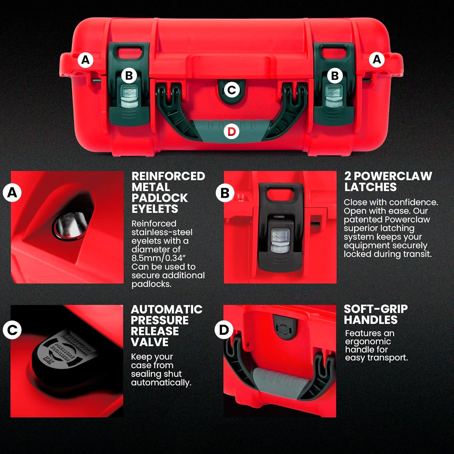 NANUK 920 Waterproof First Aid Box Empty – Durable, Medical First Aid Organizer Case, IP67-Rated, Dustproof, Impact-Resistant, and Floats (7.4