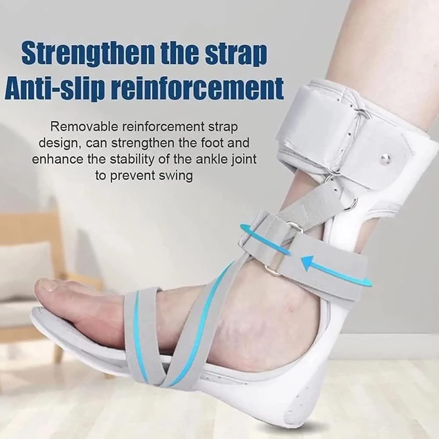 ETHORY Ankle Foot Orthosis Support, Drop Foot Brace Foot Supports Foot Droop Orthosis Adjustable Foot Drop Brace Assist Strap Helps Relieve Symptoms of Plantar Fasciitis Firm Stabilizing