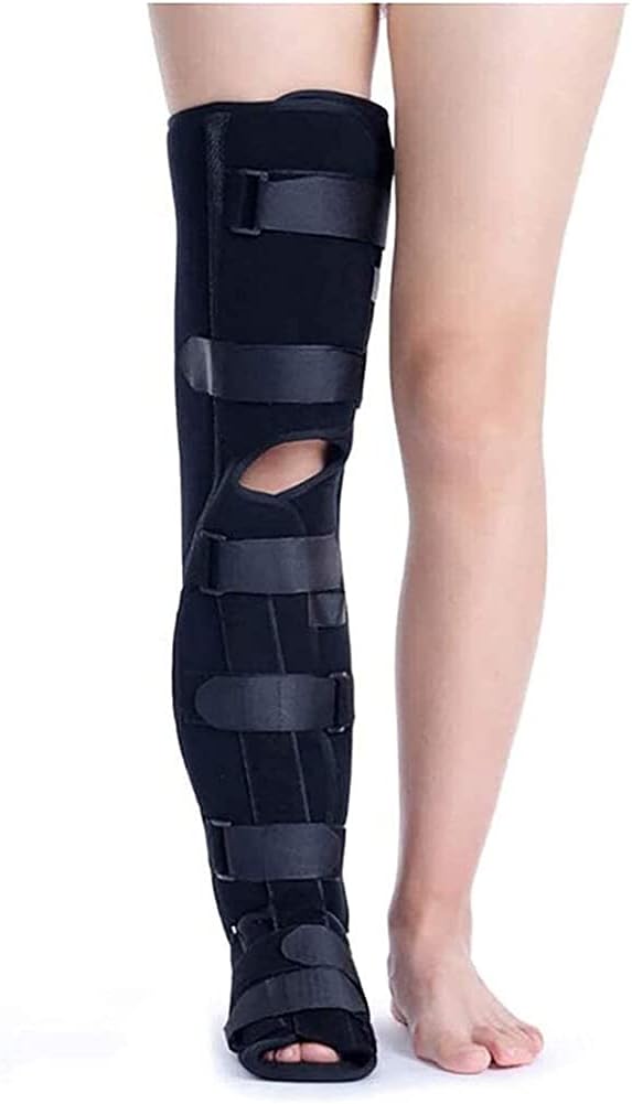 Adjustable Knee Ankle Brace, Leg Immobilizer, Knee Foot Drop Brace - Joint Pain, Tendon, Ligament Protective Equipment Soft Breathable and Good Elastic