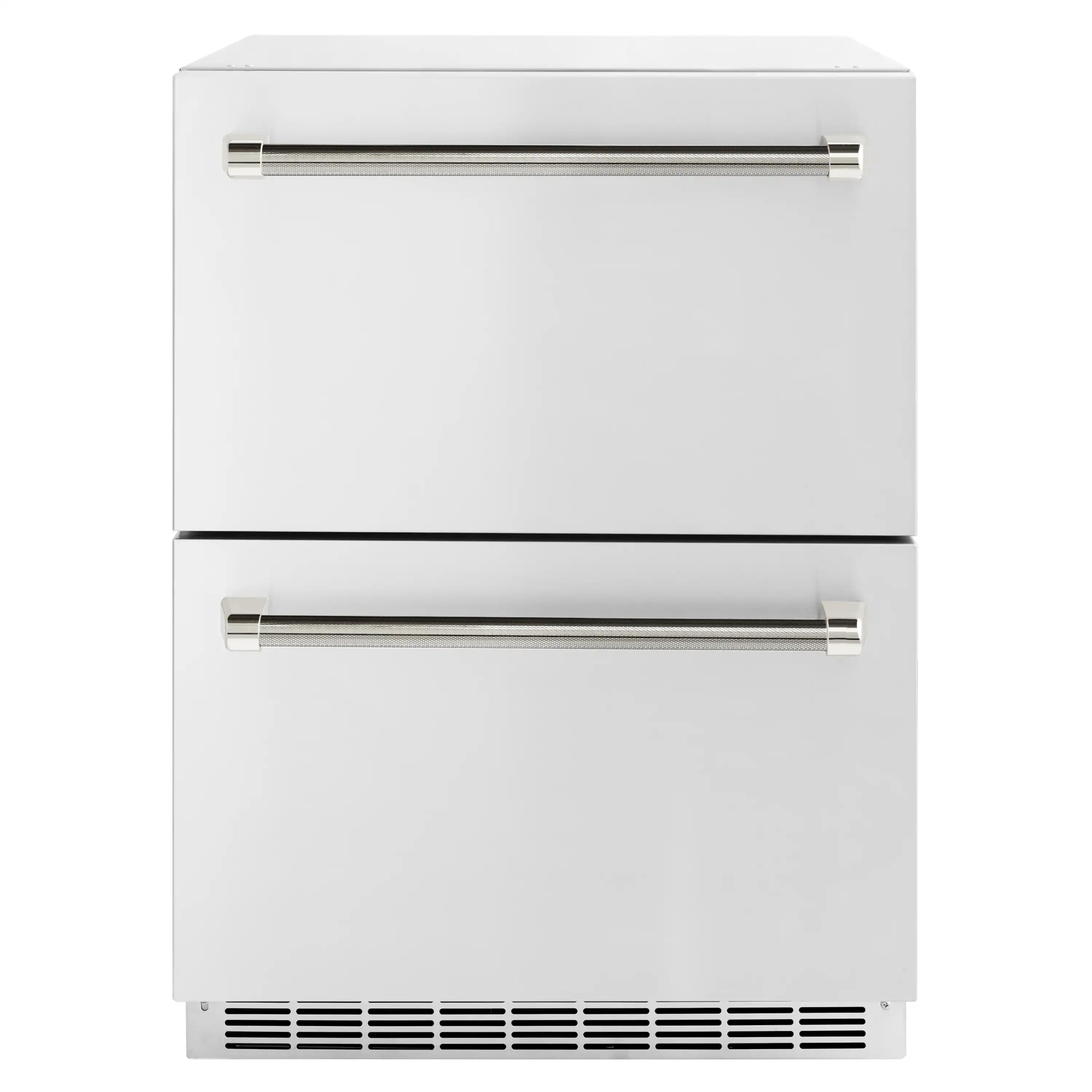 ZLINE Autograph 24-Inch Touchstone Refrigerator Drawer with Steel Doors & Nickel Helix Handles (RDSOZ-ST-24-KPN)