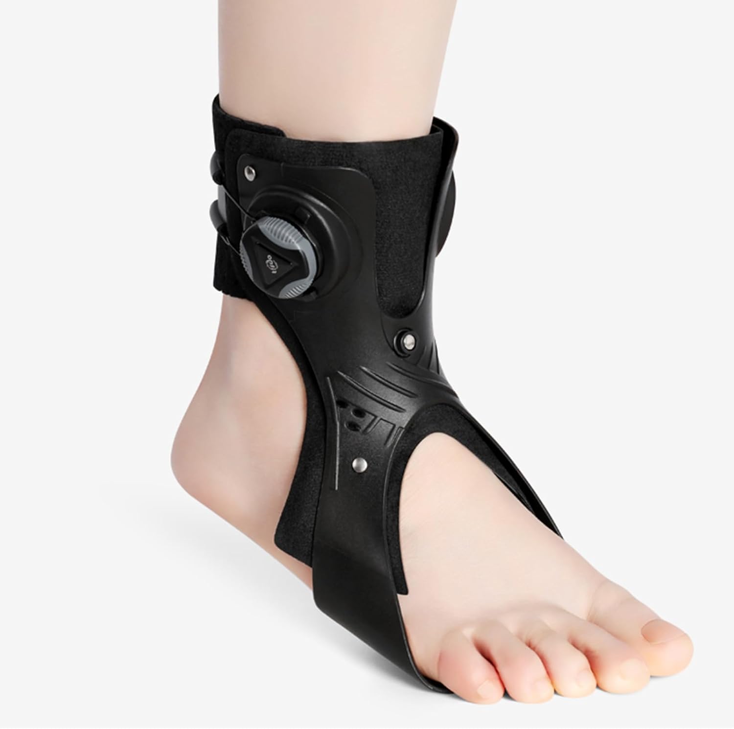 Ankle Foot Orthotic Support, Adjustable Ankle Brace Corrector, Orthosis for Drop Foot, Plantar Fasciitis and Achilles Tendonitis, Knob laces, Ankle Brace Support with air Bag, Medium, Right