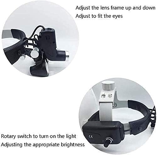 Magnifier Medical Dental Surgical Loupes Optical Glass Loupe Goggles with Headlight for Brain Cardiac Surgery