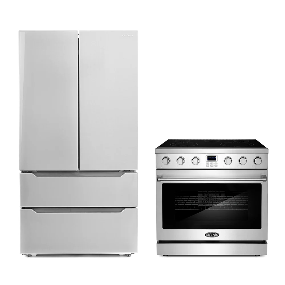 Cosmo 2-Piece Appliance Package - 36-Inch Electric Range and 36-Inch Counter Depth Refrigerator (COS-2PKG-194)
